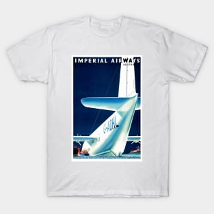 IMPERIAL AIRWAYS British Sea Plane Advertisement Vintage Airline T-Shirt